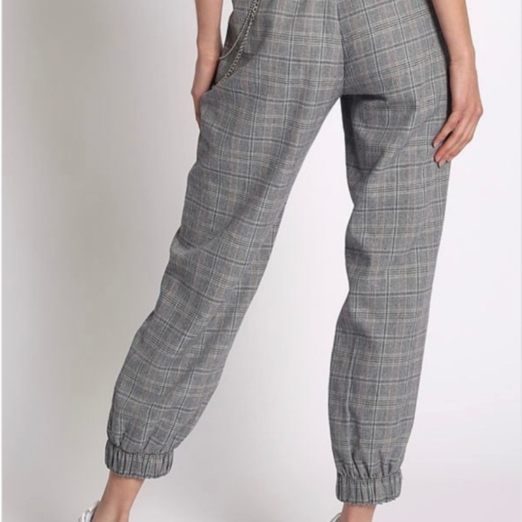 PLAID JOGGERS WITH CHAIN - Picture 4 of 8